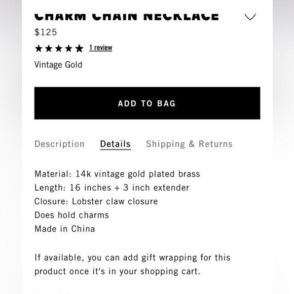 Clare V charm chain necklace NWT - Picture 5 of 9